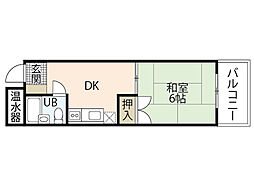 玉森ビル 1DKの間取図画像