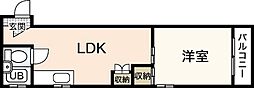 WASHU三篠北町ビル 1LDKの間取図画像