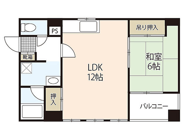 福地産業十日市ビル ｜広島県広島市中区十日市町2丁目(賃貸マンション1LDK・5階・42.50㎡)の写真 その2