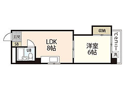 大松己斐ビル 1LDKの間取図画像