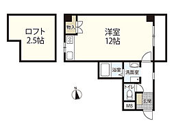 シティーハイツ舟入 ワンルームの間取図画像