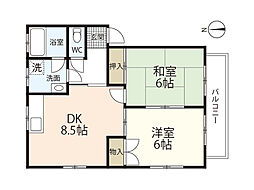 ハイツフォーユー 2DKの間取図画像
