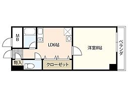 ラ・ポール小町 1DKの間取図画像