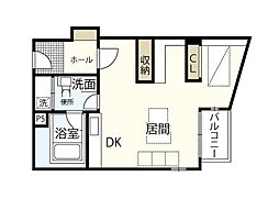 ナビオナルト ワンルームの間取図画像