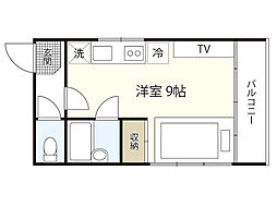 第2HMビルヂング ワンルームの間取図画像
