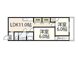 森田共同住宅 2LDKの間取図画像
