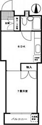 アイビーコーポ 1DKの間取図画像