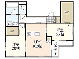 広島市南区東雲1丁目マンション 2LDKの間取図画像