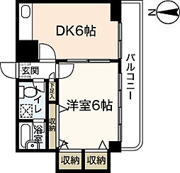 ニューホライズン松本 1DKの間取図画像