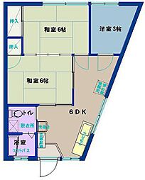 鈴木ビル 2DKの間取図画像