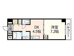 フェリシア西広島駅前 1DKの間取図画像