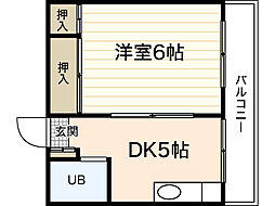 まるみビル 1DKの間取図画像