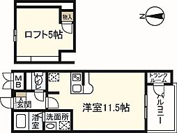 セントヒルズ横川新町 ワンルームの間取図画像