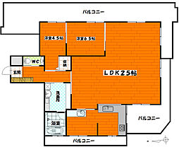 ダイアパレス鶴見橋 2LDKの間取図画像