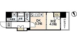 フォルシア大手町 1DKの間取図画像