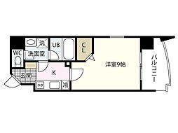 ライフメント堺町2 1Kの間取図画像
