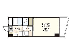 クレール・ヒロ 1Kの間取図画像