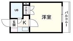 エステート14東雲 1Kの間取図画像