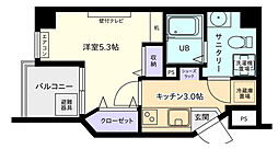 エクセル横川 ワンルームの間取図画像