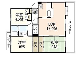 ウイングマンション 3LDKの間取図画像