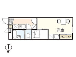 レオパレス己斐中壱番館 1Kの間取図画像
