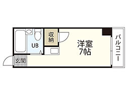 パートナー広島 ワンルームの間取図画像