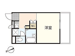 レオパレスシンセー ワンルームの間取図画像