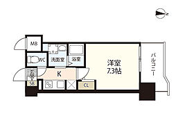 S-RESIDENCE国泰寺一丁目 1Kの間取図画像