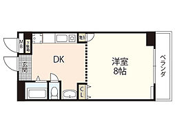 ラ・ポール小町 1DKの間取図画像