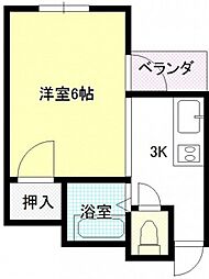 メゾン宇品 ワンルームの間取図画像