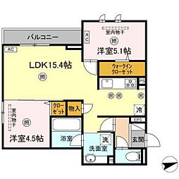 ミネット舟入南 2LDKの間取図画像