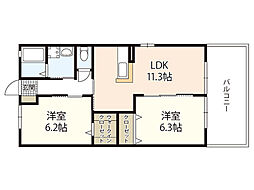 ファミール 2LDKの間取図画像