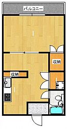 グローバル松川町 1LDKの間取図画像
