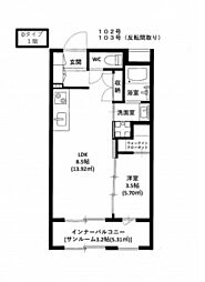 グラン庚午北 1LDKの間取図画像