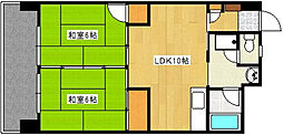 コーポ倉本 2LDKの間取図画像
