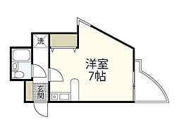 TOSOKU段原ビル ワンルームの間取図画像