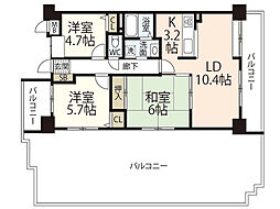 サンシティ瀬野 3LDKの間取図画像