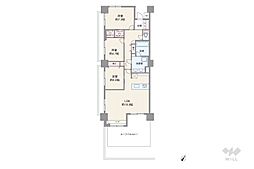 クレッセント目黒青葉台 3LDKの間取図画像