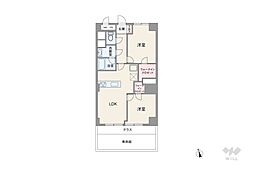 上池台スカイマンション 2LDKの間取図画像