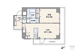 マートルコート中目黒 1LDKの間取図画像