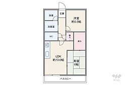 蒲田グリーンパーク 2LDKの間取図画像