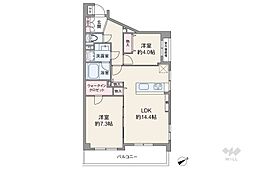 ライオンズマンション羽田第2 2LDKの間取図画像