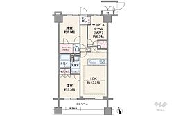 プレシス東京湊THERESIDENCE 2SLDKの間取図画像