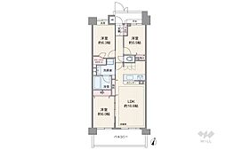 コスモステージ武蔵新城 3LDKの間取図画像