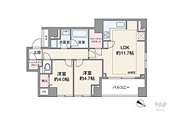 パークハウス渋谷山手 2LDKの間取図画像