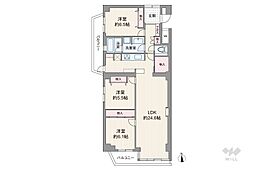 上目黒パークマンション 3LDKの間取図画像