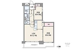 朝日シティパリオ多摩川 2LDKの間取図画像