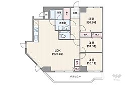 エクセルシオール世田谷桜丘 3LDKの間取図画像