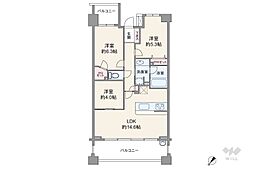ライオンズたまプラーザ美しの森 3LDKの間取図画像