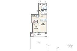 東建砧マンション 1LDKの間取り